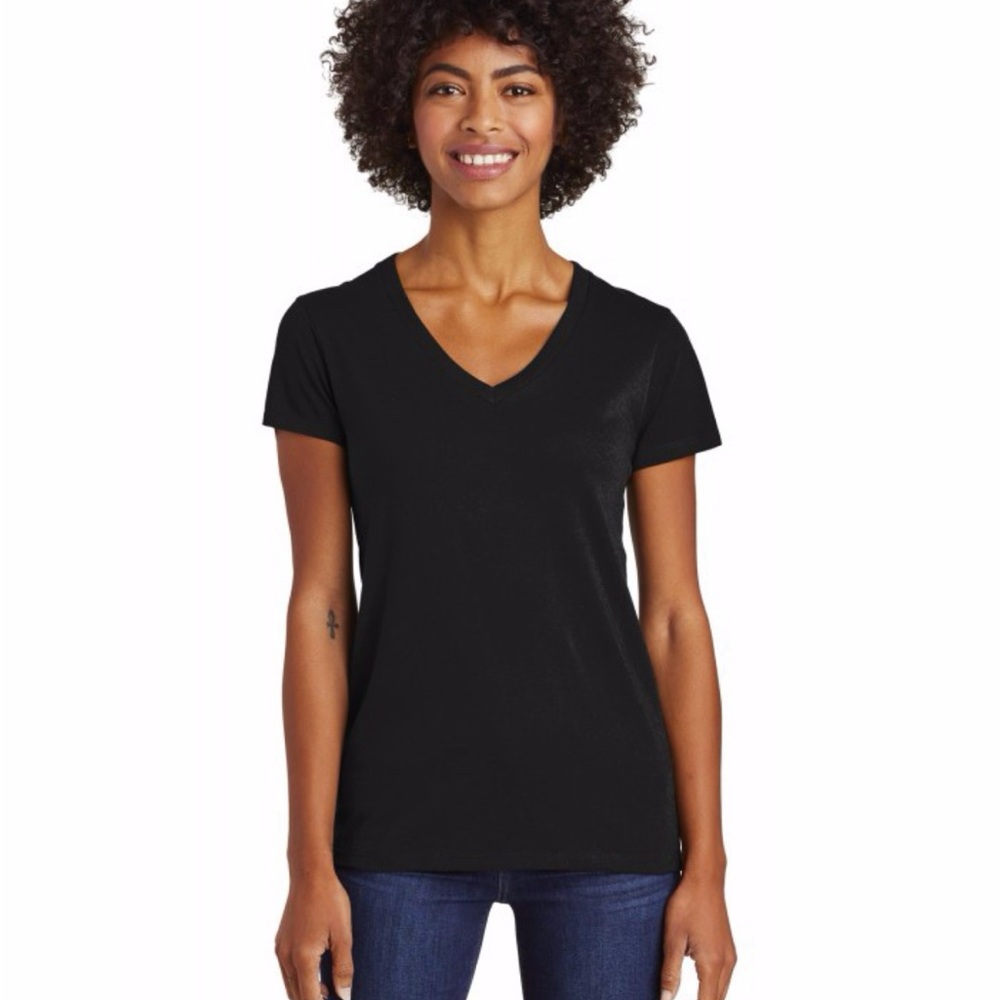 12 Alternative brand black v-neck t-shirts